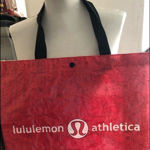 NEW Lululemon athletics large reusable red shopping gift bag